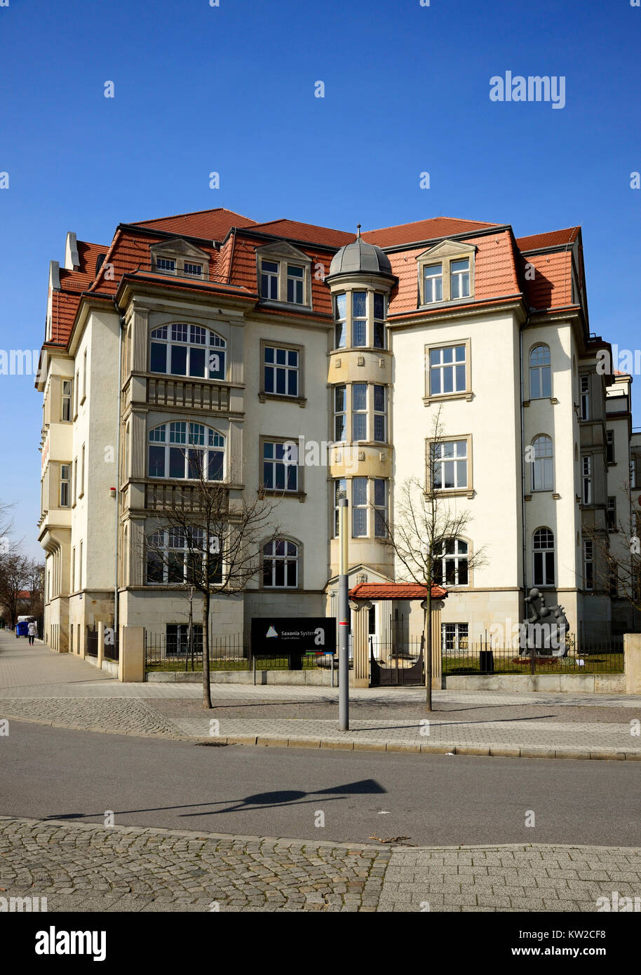 Dresden, Firmensitz der Saxonia Systems AG, Firmensitz der Saxonia Systems AG Stockfoto