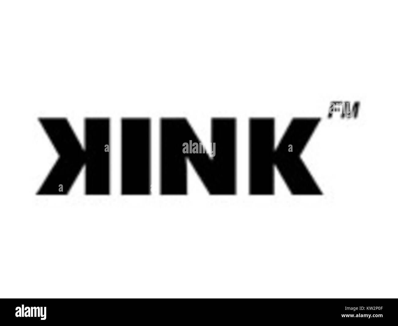 Das Kink FM-Logo repräsentiert einen beliebten niederländischen Radiosender, der für seine alternative Musiksendung bekannt ist. Das Logo ist ein erkennbares Symbol für die Marke des Senders und sein Engagement für verschiedene Musikstile. Stockfoto