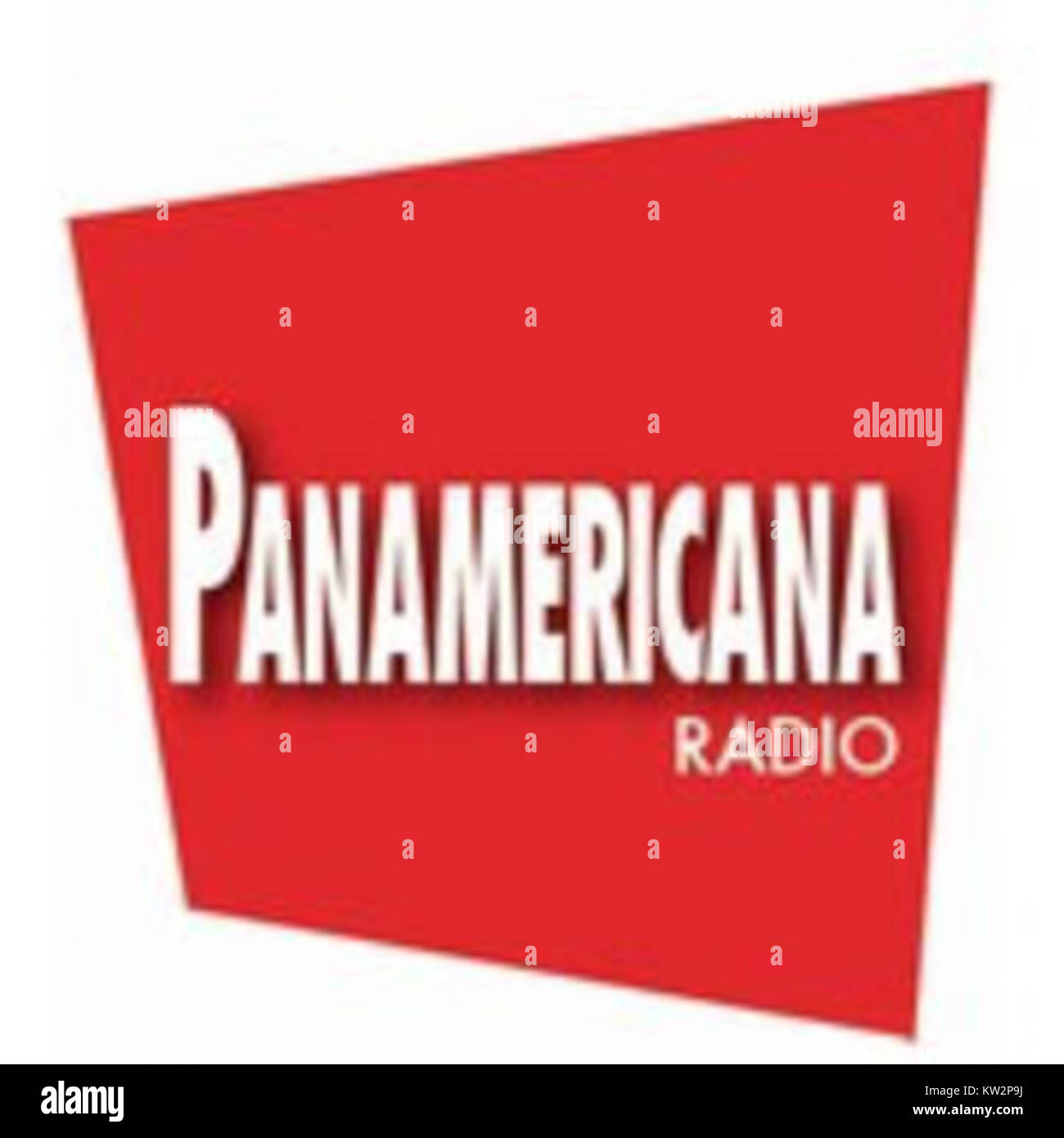 Das aktuelle Logo von Radio Panamericana, einem bekannten Radiosender, symbolisiert die moderne Identität des Senders und seine Rolle in der Rundfunkindustrie. Stockfoto