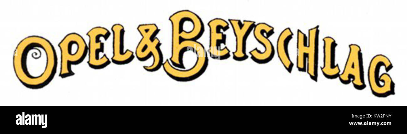 Das Opel Beyschlag Logo ist ein historisches Emblem der Automobilmarke Opel Beyschlag, die für ihre Bedeutung in der Automobilindustrie zu ihrer Zeit bekannt ist. Stockfoto