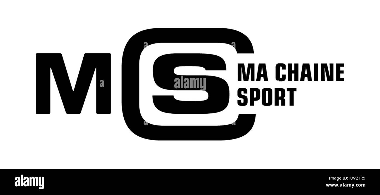 Das Logo von Ma Chaine Sport, einem französischen Sportfernsehsender, der für die Übertragung einer Vielzahl von Sportveranstaltungen wie Fußball, Basketball und Tennis bekannt ist. Stockfoto