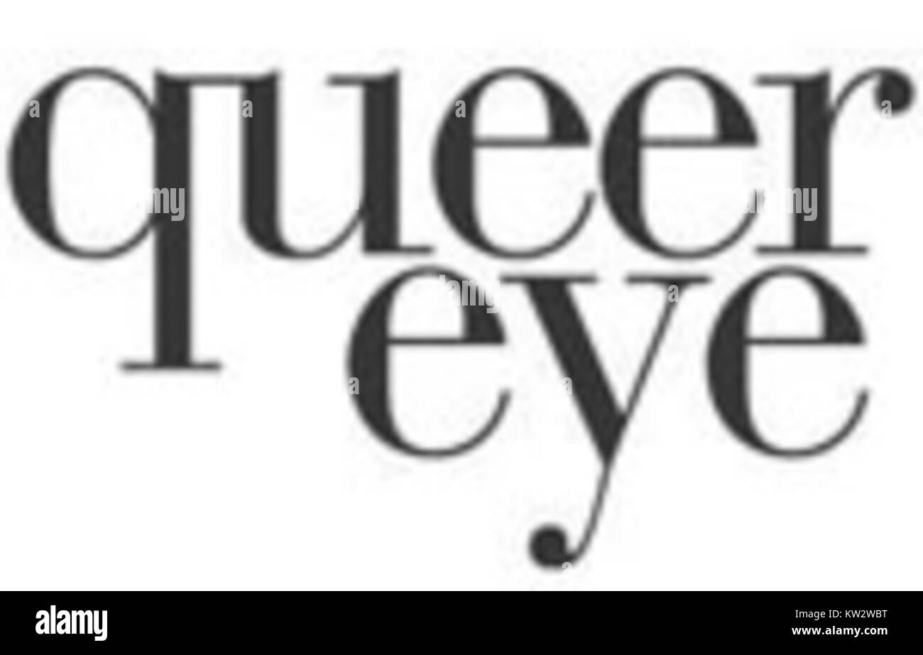 Das „Queer Eye“-Logo steht für das Branding der amerikanischen Fernsehserie „Queer Eye“, in der Experten Einzelpersonen Ratschläge zum Lebensstil und zur Kultur geben. Das Logo wird mit Themen wie persönlicher Transformation, Inklusivität und Empowerment in Verbindung gebracht. Stockfoto