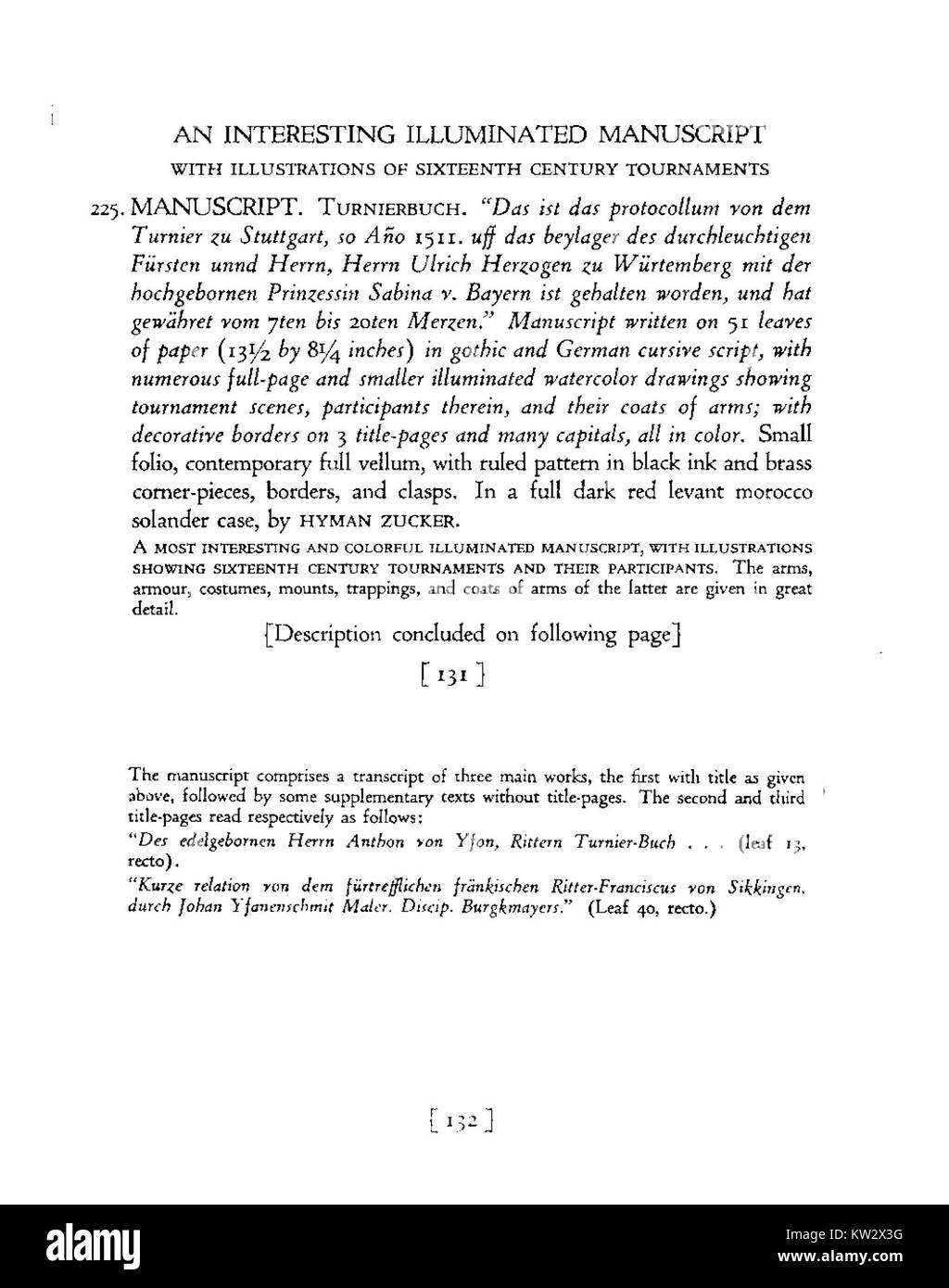 Das Turnierbuch 1511 ist ein mittelalterliches Manuskript mit detaillierten Darstellungen von Turnieren und Turnieren im frühen 16. Jahrhundert. Es bietet wertvolle Einblicke in die ritterliche Kultur und die Sportpraxis der damaligen Zeit. Stockfoto