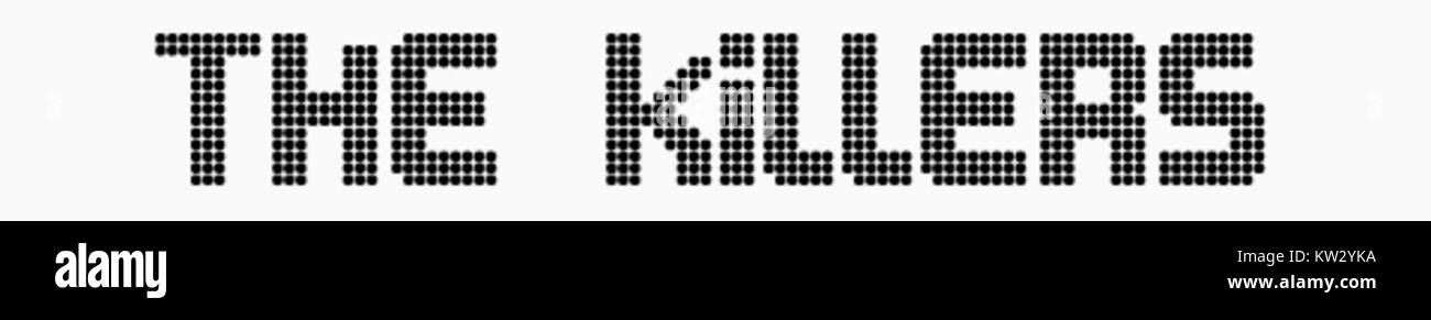 Ein selbstgemachtes Logo für „Killer“, das wahrscheinlich auf eine Marke, ein Team oder eine Gruppe verweist und ein einzigartiges Grafikdesign und Branding zeigt. Stockfoto