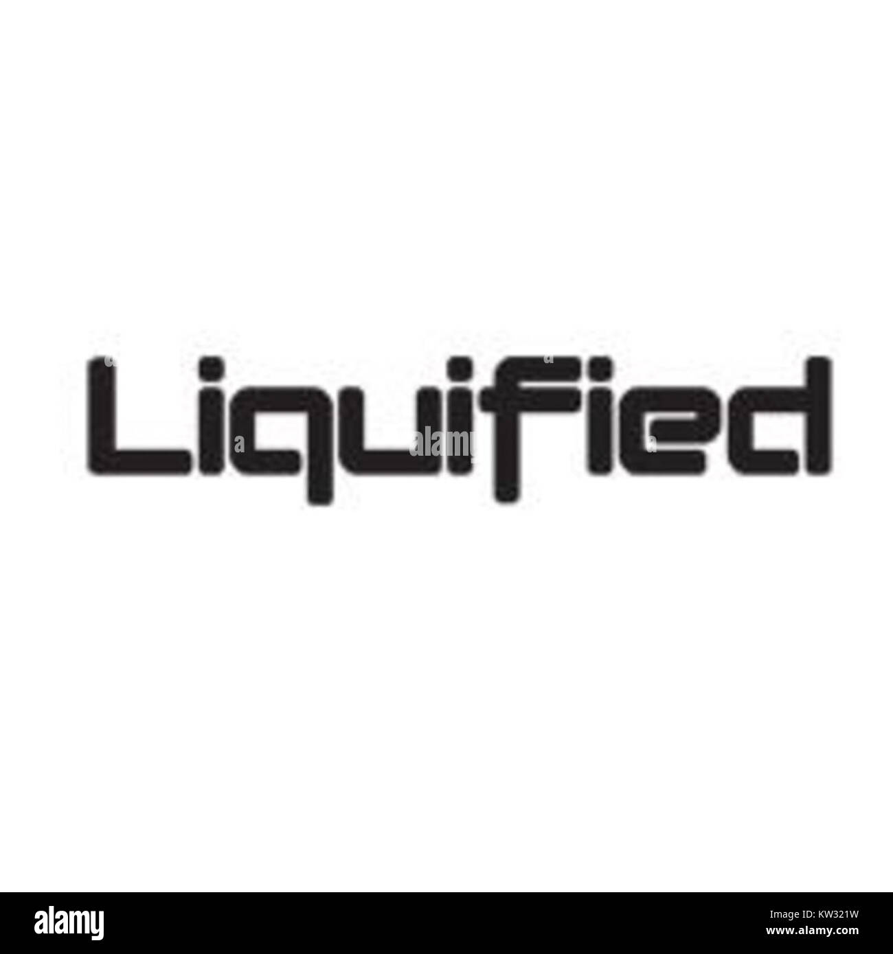 Das Liquified Events Logo repräsentiert ein Unternehmen, das sich auf Veranstaltungsplanung und -Management konzentriert und ein modernes und dynamisches Design präsentiert, das seine Geschäftswerte und Dienstleistungen widerspiegelt. Stockfoto