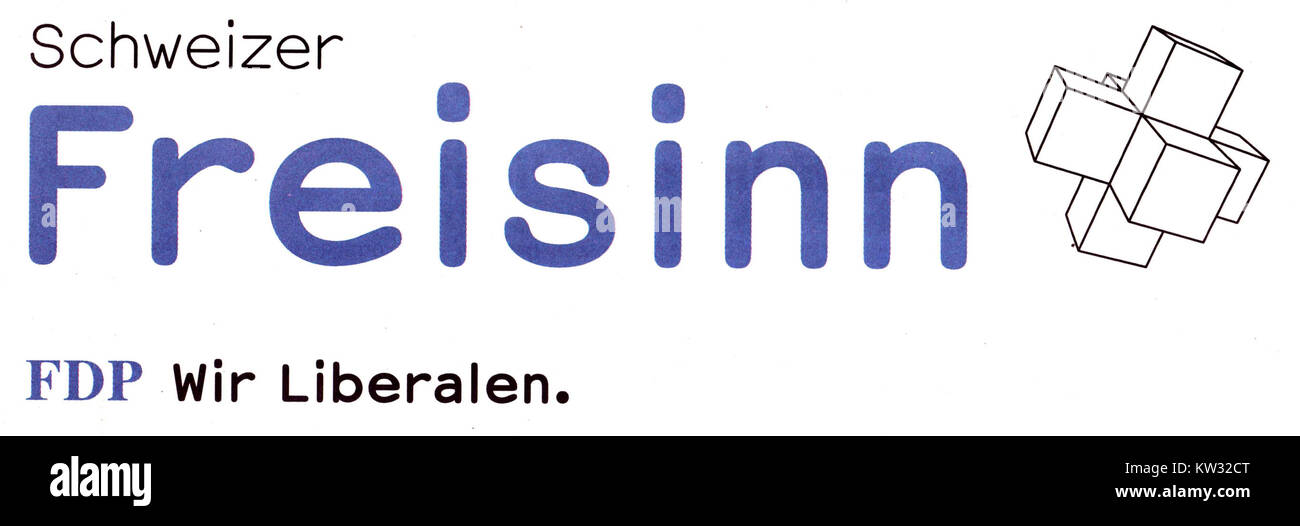 Schweizer Freisinn ist ein politischer Begriff, der sich auf die liberale Bewegung in der Schweiz bezieht. Sie ist mit der Schweizerischen Liberalen assoziiert und hat eine Schlüsselrolle bei der Gestaltung der schweizerischen Politik gespielt, indem sie die individuellen Freiheiten und demokratischen Prinzipien betont. Stockfoto