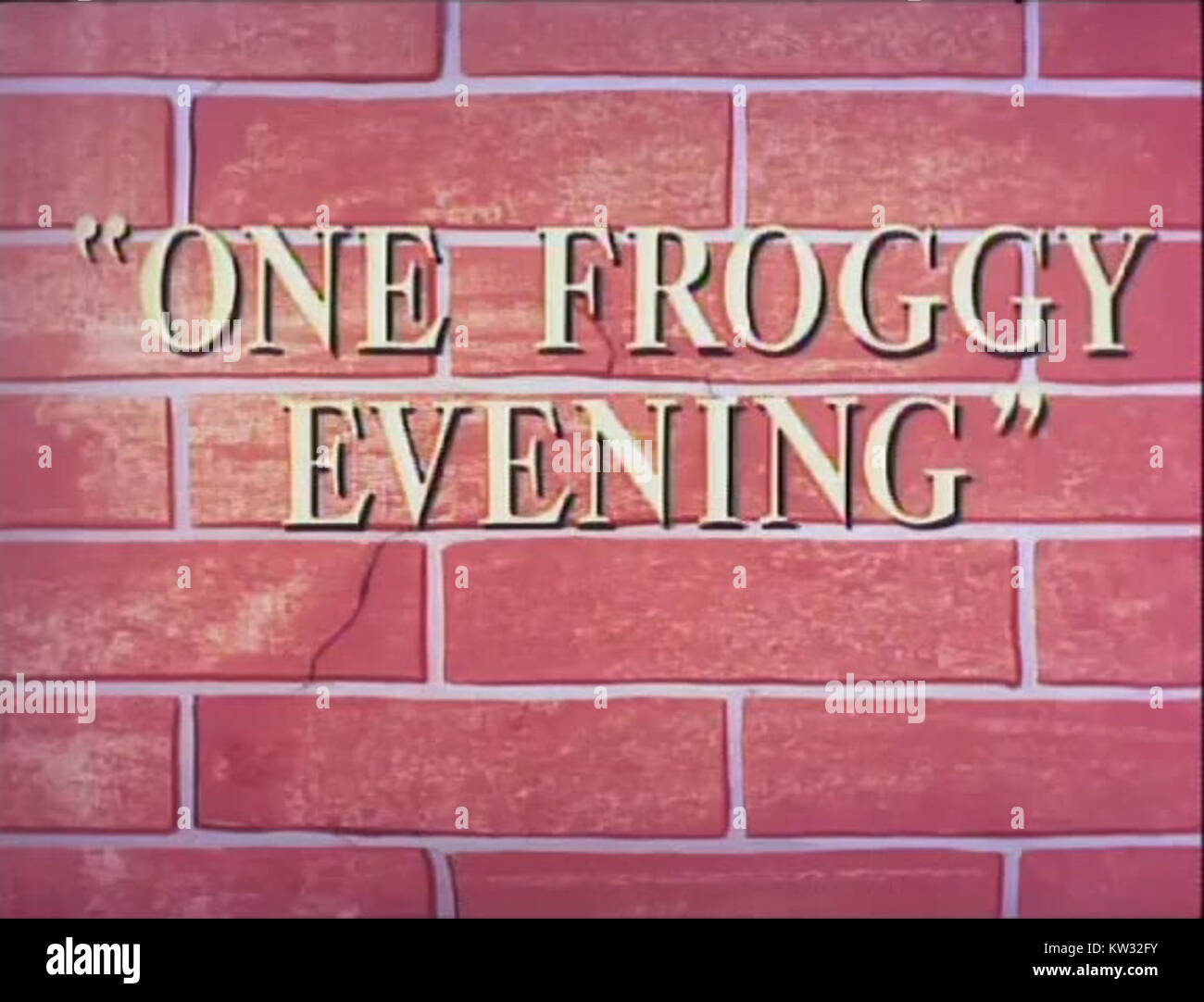 In diesem 1955 von Chuck Jones inszenierten animierten Kurzfilm entdeckt ein Bauarbeiter einen singenden und tanzenden Frosch, Michigan J. Frog, innerhalb des Grundsteins eines Gebäudes. In der Hoffnung, von den Talenten des Frosches zu profitieren, sieht sich der Arbeiter wiederholten Misserfolgen gegenüber, da der Frosch nur für ihn arbeitet, was zu seinem finanziellen Ruin führt. Der Film ist bekannt für seinen Humor und wurde 2003 im National Film Registry aufbewahrt. Stockfoto