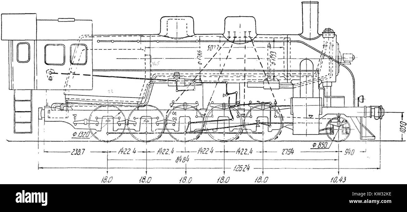 Parovoz EA ist eine Dampflokomotive, die für ihre robuste Bauweise und ihren Einsatz im osteuropäischen Schienenverkehr bekannt ist. Sie wurde in verschiedenen Ländern während ihrer Betriebsjahre im Personen- und Güterverkehr weit verbreitet. Stockfoto