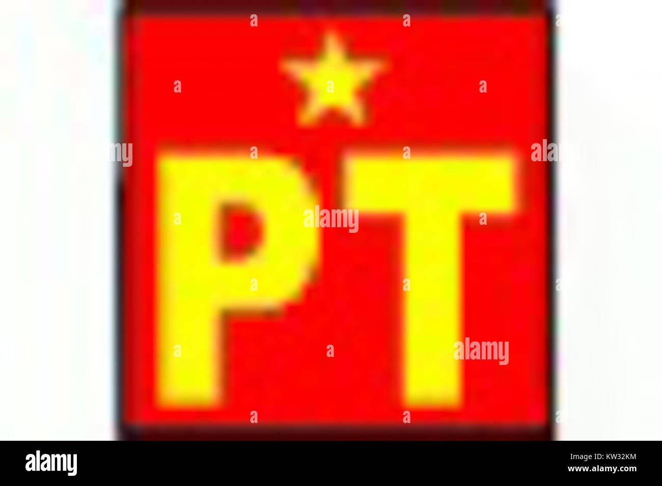 Ein Bild in Bezug auf die Partido del Trabajo (Arbeiterpartei) in Mexiko, eine politische Organisation, die die linke, auf die Arbeit fokussierte Bewegung des Landes repräsentiert. Stockfoto
