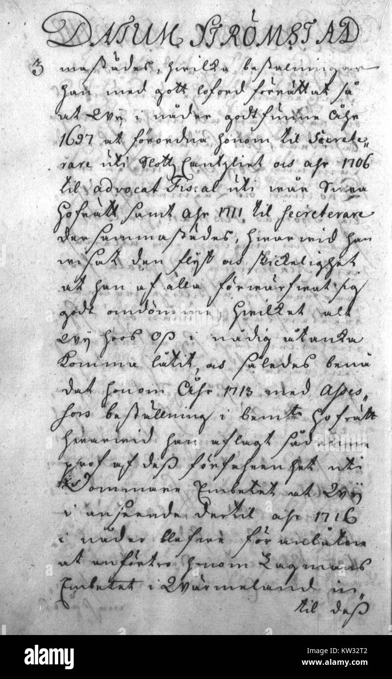 Ein Dokument des schwedischen Nationalarchivs vom August bis September 1718, Aktenzeichen 164 1581v, das offizielle Aufzeichnungen aus diesem Zeitraum enthält. Stockfoto