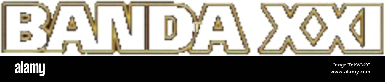 Logo Banda XXI 1999 bezieht sich auf das Emblem der brasilianischen Musikband Banda XXI, die ihre Identität in der Musikindustrie in den späten 1990er Jahren repräsentiert Stockfoto