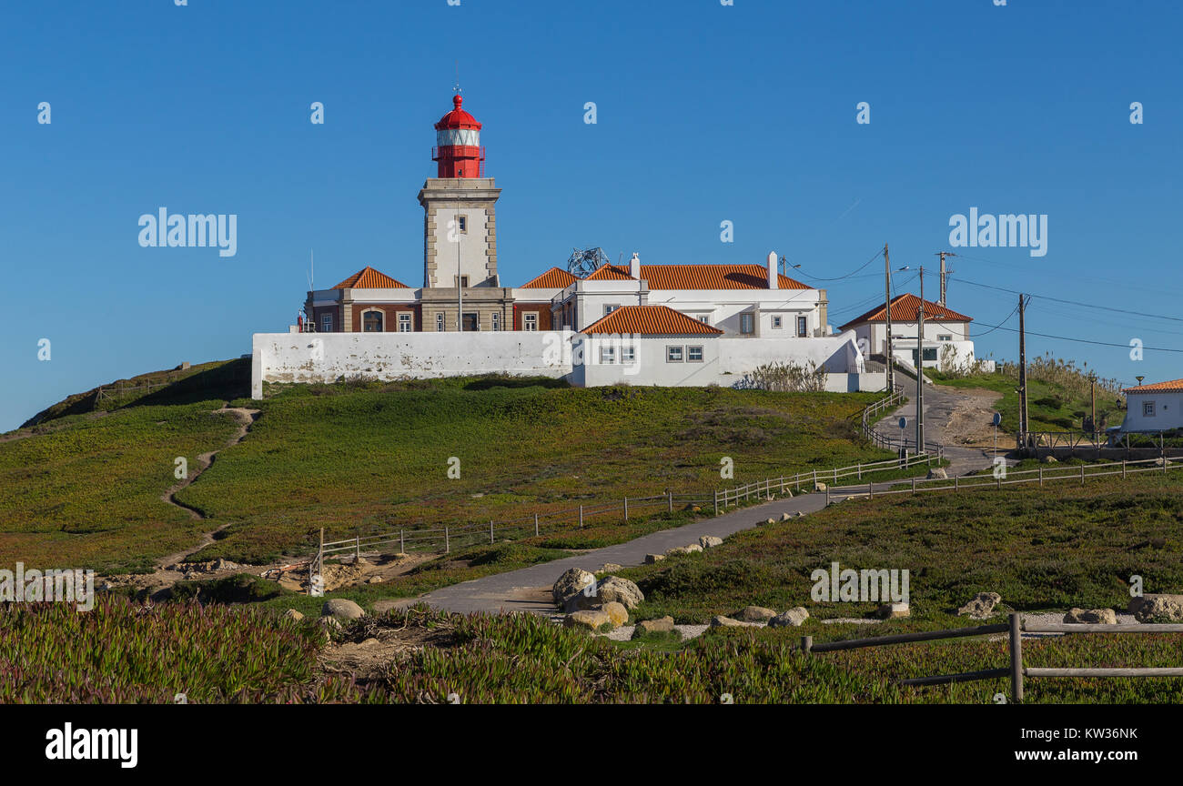 Leuchtturm Cabo da Roca in Portugal Europa. Stockfoto