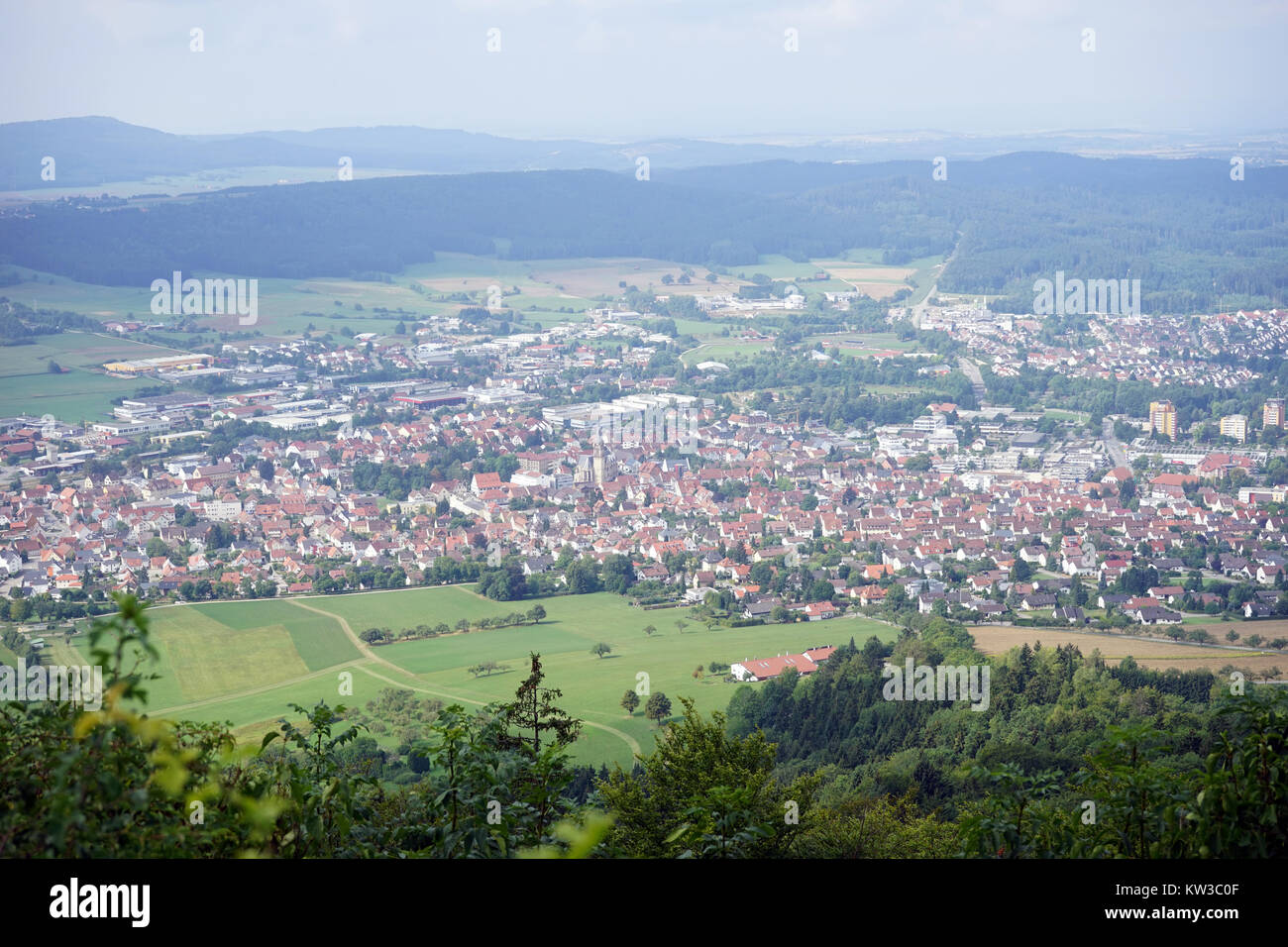 Anzeigen von Spaichingen zum dreifaltigkeitsberg in Schwaben, Deutschland Stockfoto