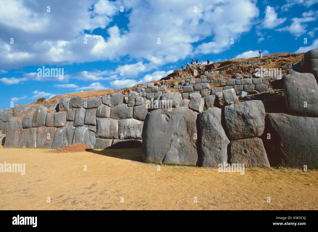 Inca Mauerwerk, Sacsayhuaman, Cusco, Peru Stockfoto