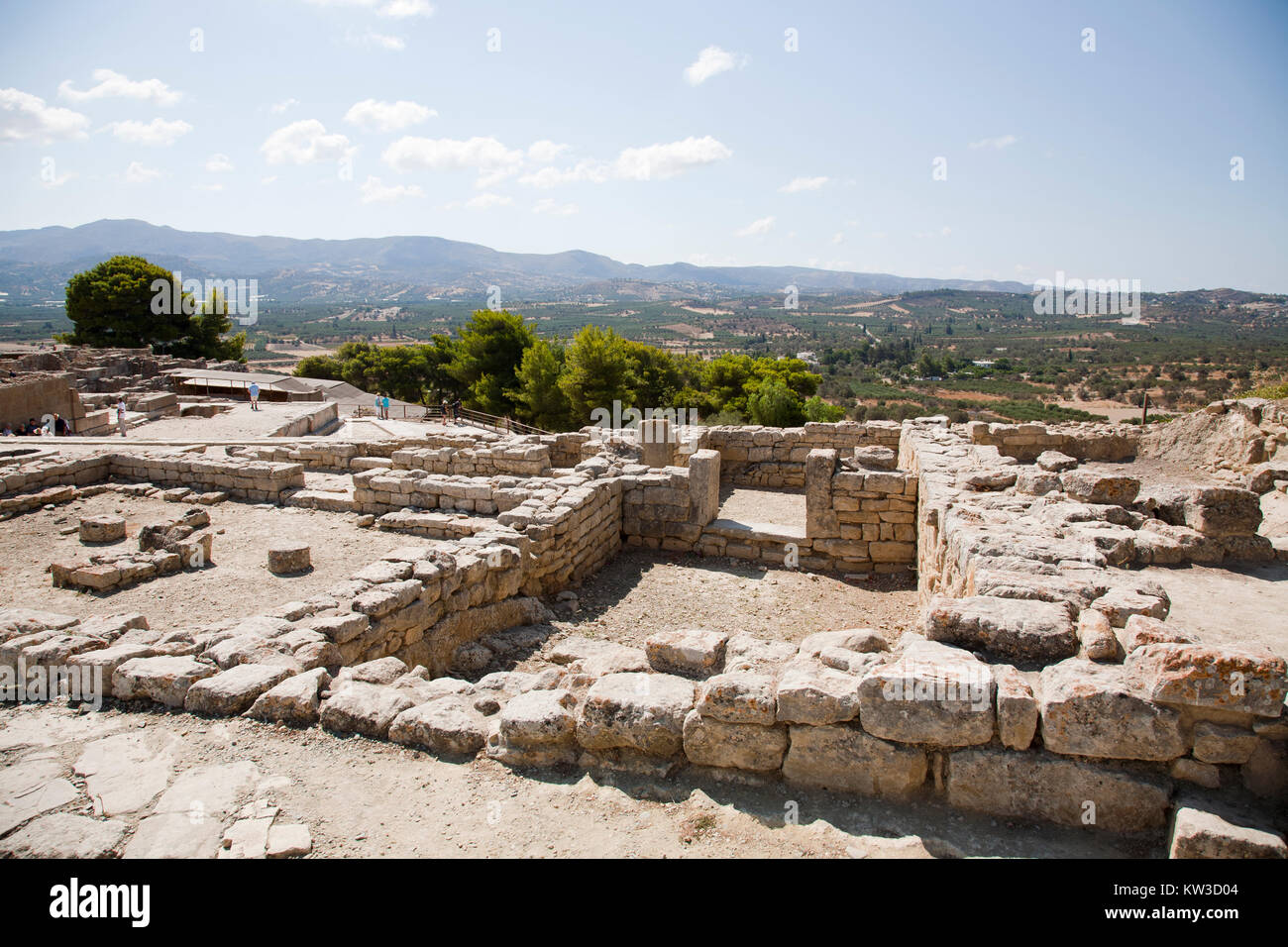 Der oberste Gerichtshof, Festos, archäologischen Bereich, Insel Kreta, Griechenland, Europa Stockfoto