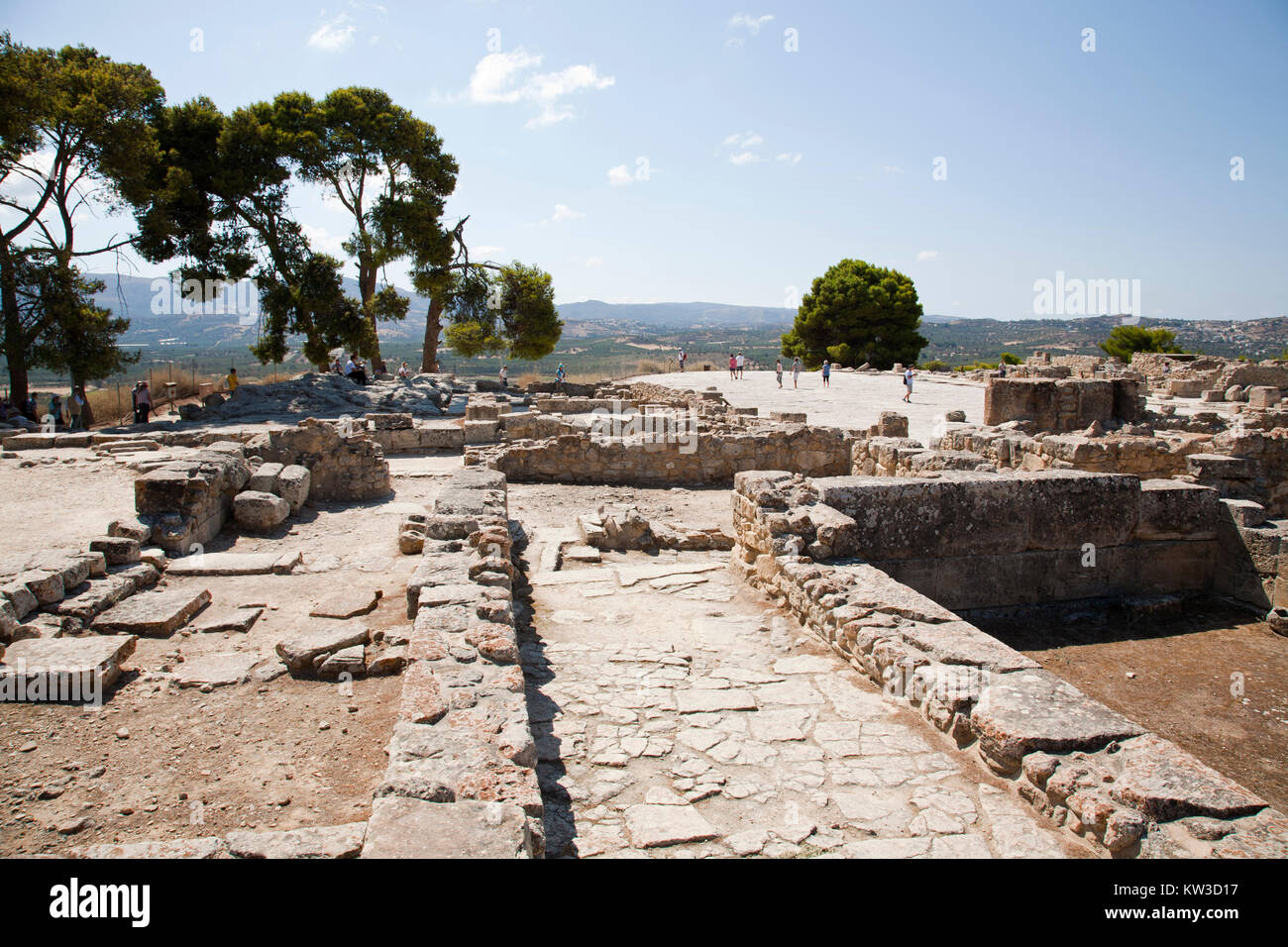 Zentrale Innenhof, Festos, archäologischen Bereich, Insel Kreta, Griechenland, Europa Stockfoto