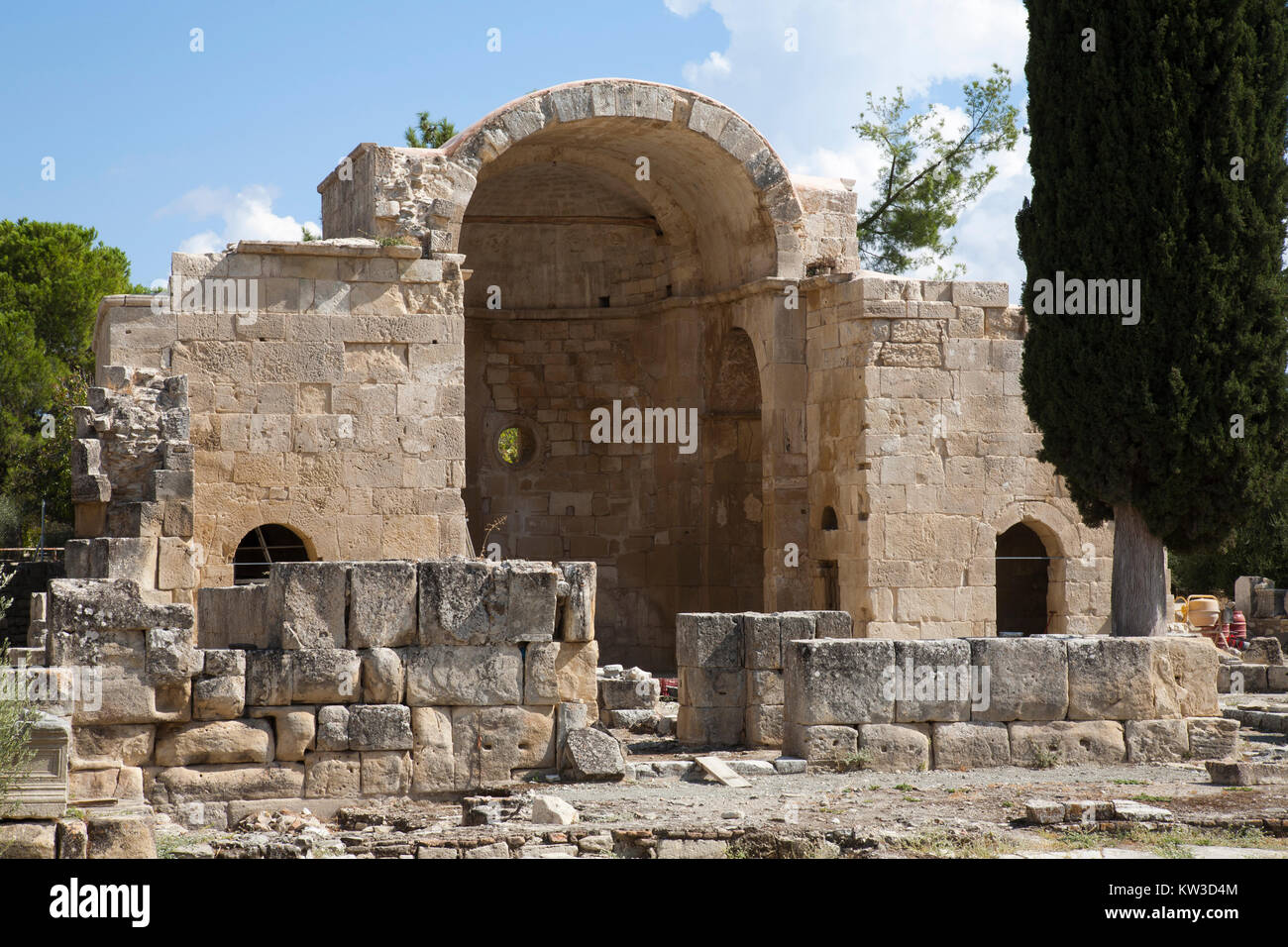 Basilika Agios Titos, Archäologische Stätte von Gortyn, Insel Kreta, Griechenland, Europa Stockfoto