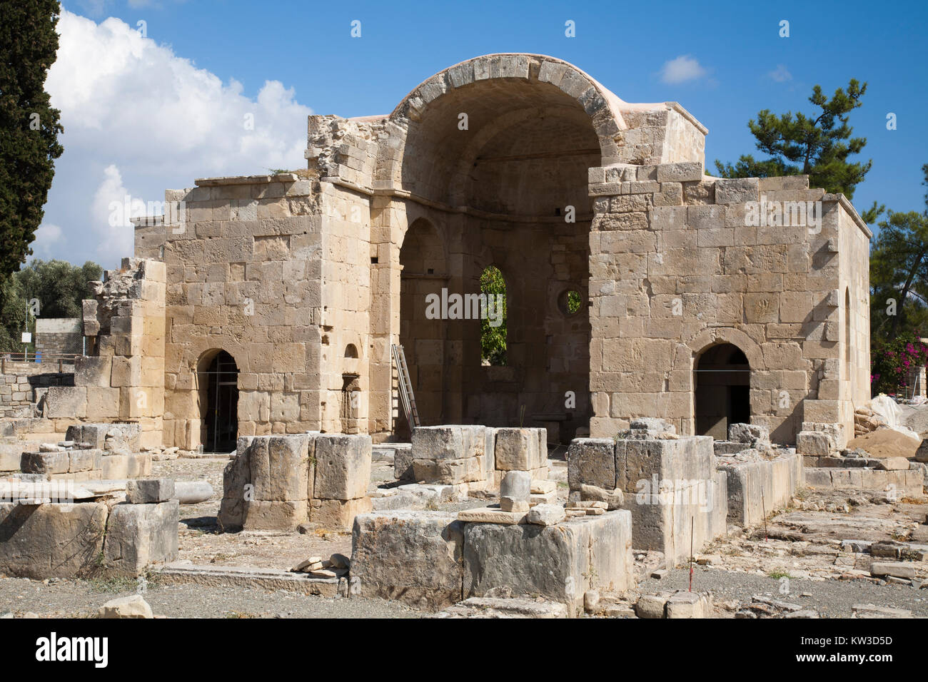 Basilika Agios Titos, Archäologische Stätte von Gortyn, Insel Kreta, Griechenland, Europa Stockfoto