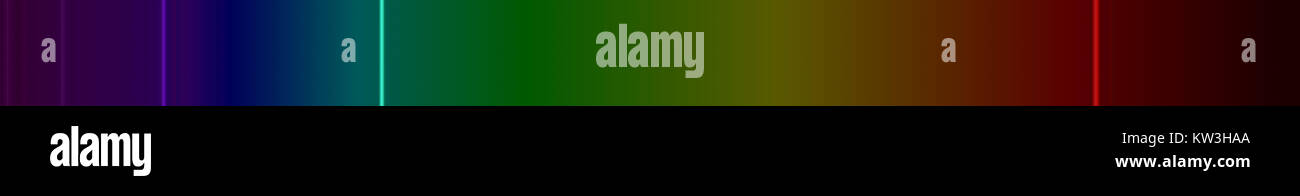 Wasserstoffspektren beziehen sich auf die Lichtemissionen und Absorptionsmuster, die von Wasserstoffatomen erzeugt werden, wenn ihre Elektronen zwischen Energieniveaus wechseln. Diese Spektren sind der Schlüssel zum Verständnis der atomaren Struktur und der Quantenmechanik. Stockfoto