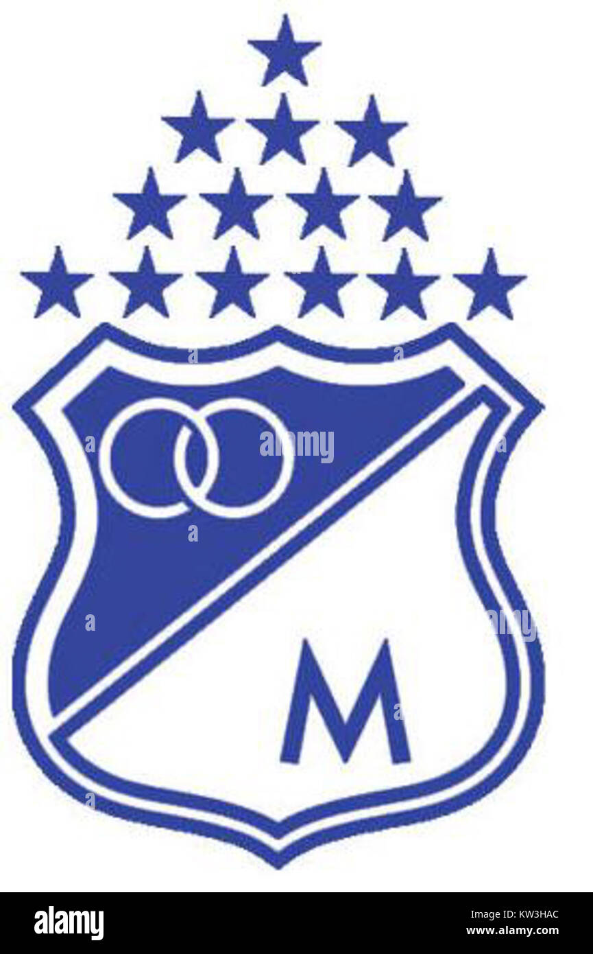 Millonarios ist ein Fußballverein aus Bogotá, Kolumbien. Der Verein wurde 1946 gegründet und ist einer der erfolgreichsten im kolumbianischen Fußball, nachdem er mehrere nationale Meisterschaften und internationale Titel gewonnen hat. Stockfoto