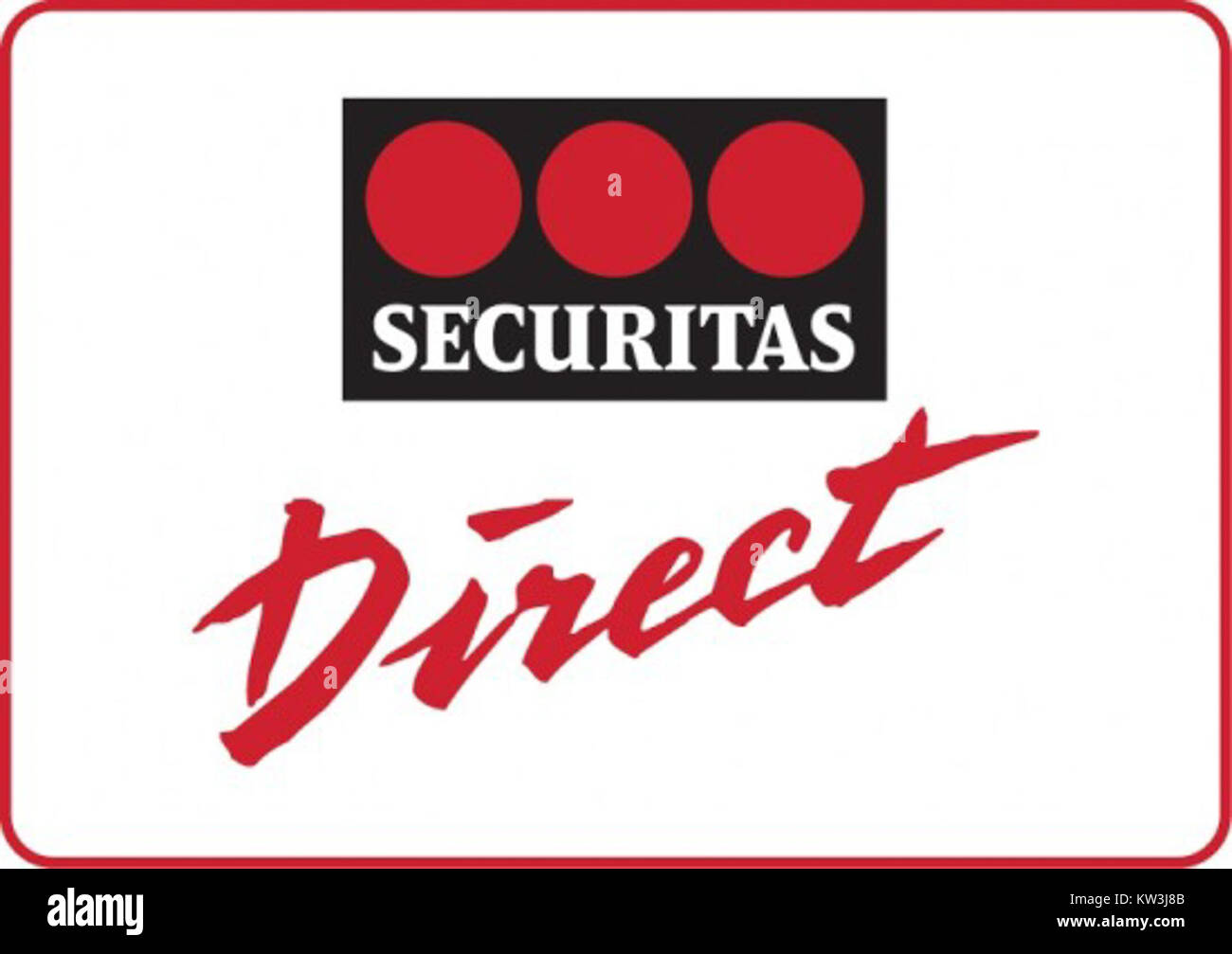 Das Securitas Direct Logo ist das Symbol eines führenden Sicherheitsdienstleisters, das für seine globale Präsenz bei der Bereitstellung von Sicherheitslösungen für Privathaushalte und Unternehmen bekannt ist, von Alarmen bis hin zu Überwachungsdiensten. Stockfoto