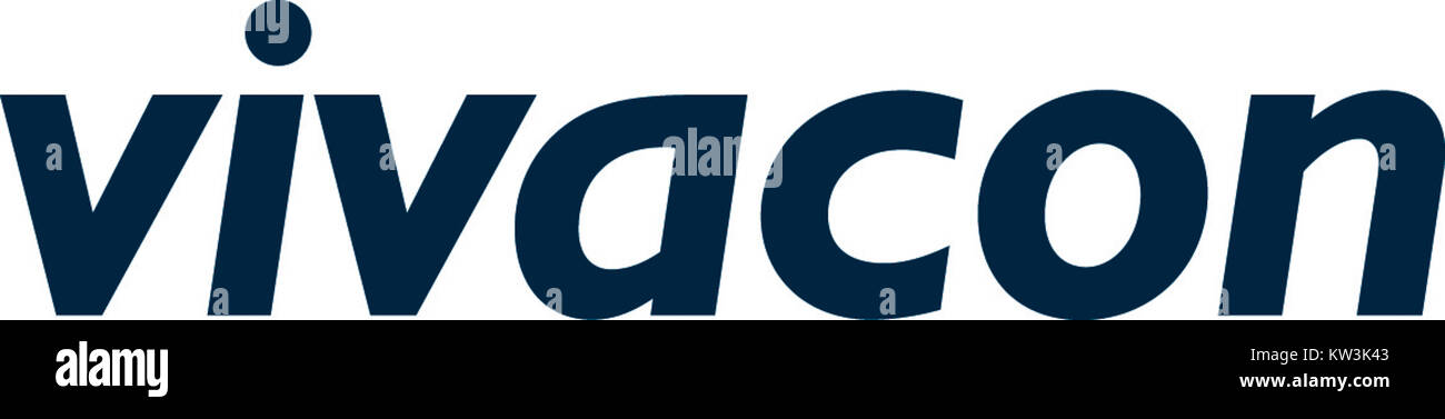 Logo von Vivacon, einem Unternehmen, das für sein Markenzeichen und seine Identität im Immobiliensektor bekannt ist und seine Corporate Identity widerspiegelt. Stockfoto