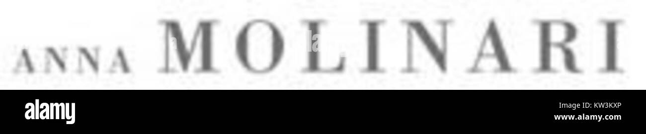 Das Logo von Anna Molinari, einer renommierten italienischen Modedesignerin, ist bekannt für sein stilvolles und luxuriöses Branding, das mit High-End-Mode und -Design verbunden ist. Stockfoto