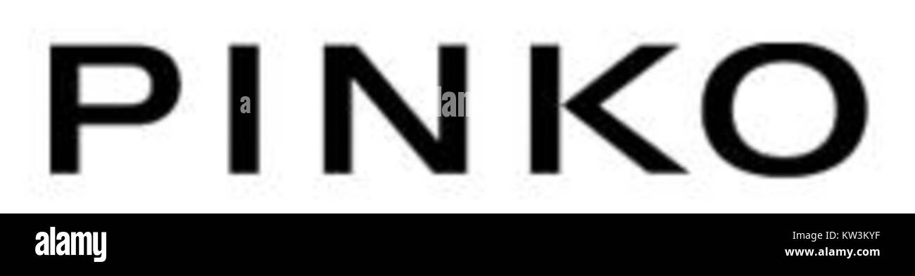 Das Pinko-Logo repräsentiert eine Modemarke, die für ihre modernen und trendigen Designs bekannt ist. Die Marke ist für ihr unverwechselbares, stilvolles Logo und ihren Beitrag zur modernen Mode bekannt. Stockfoto
