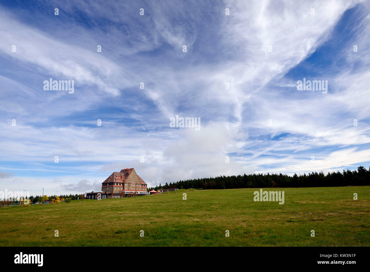 Im mittleren Erzgebirge, 5 Sterne Hotel Sachsenbaude im hinteren Berg im Fichtelgebirge, Mittleres Erzgebirge, 5 Sterne Hotel Sachsenbaude am Hinteren Ficht Stockfoto