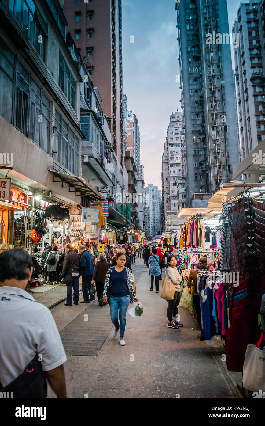 Hong Kong North Point Markt Stockfoto
