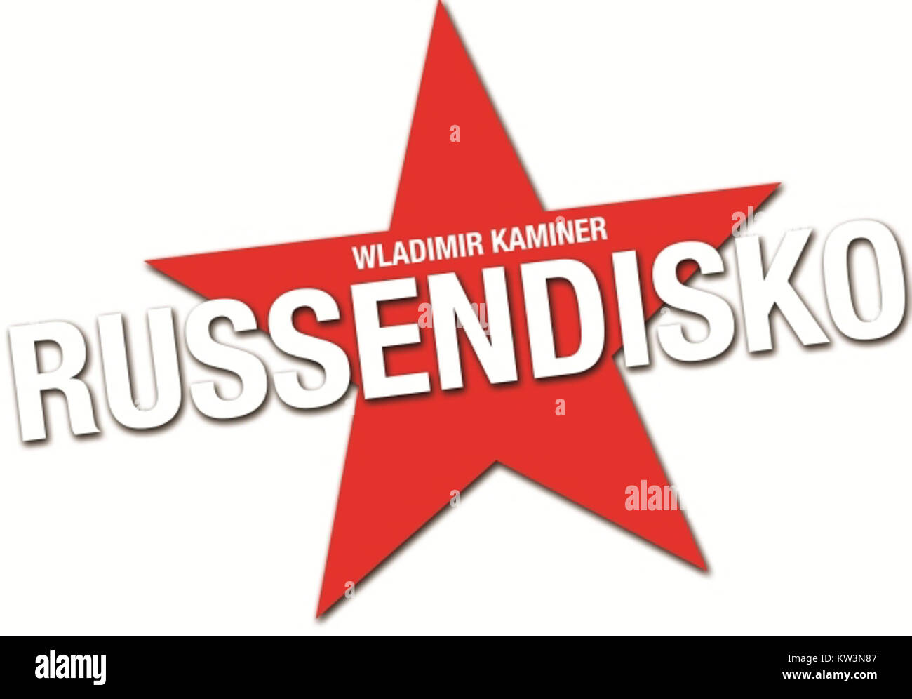 Ein Werbebild für „Russendisko“, eine kulturelle Veranstaltung, bei der russisch-deutsche Musik, Tanz und Küche gefeiert werden, die den lebendigen kulturellen Austausch widerspiegelt. Stockfoto