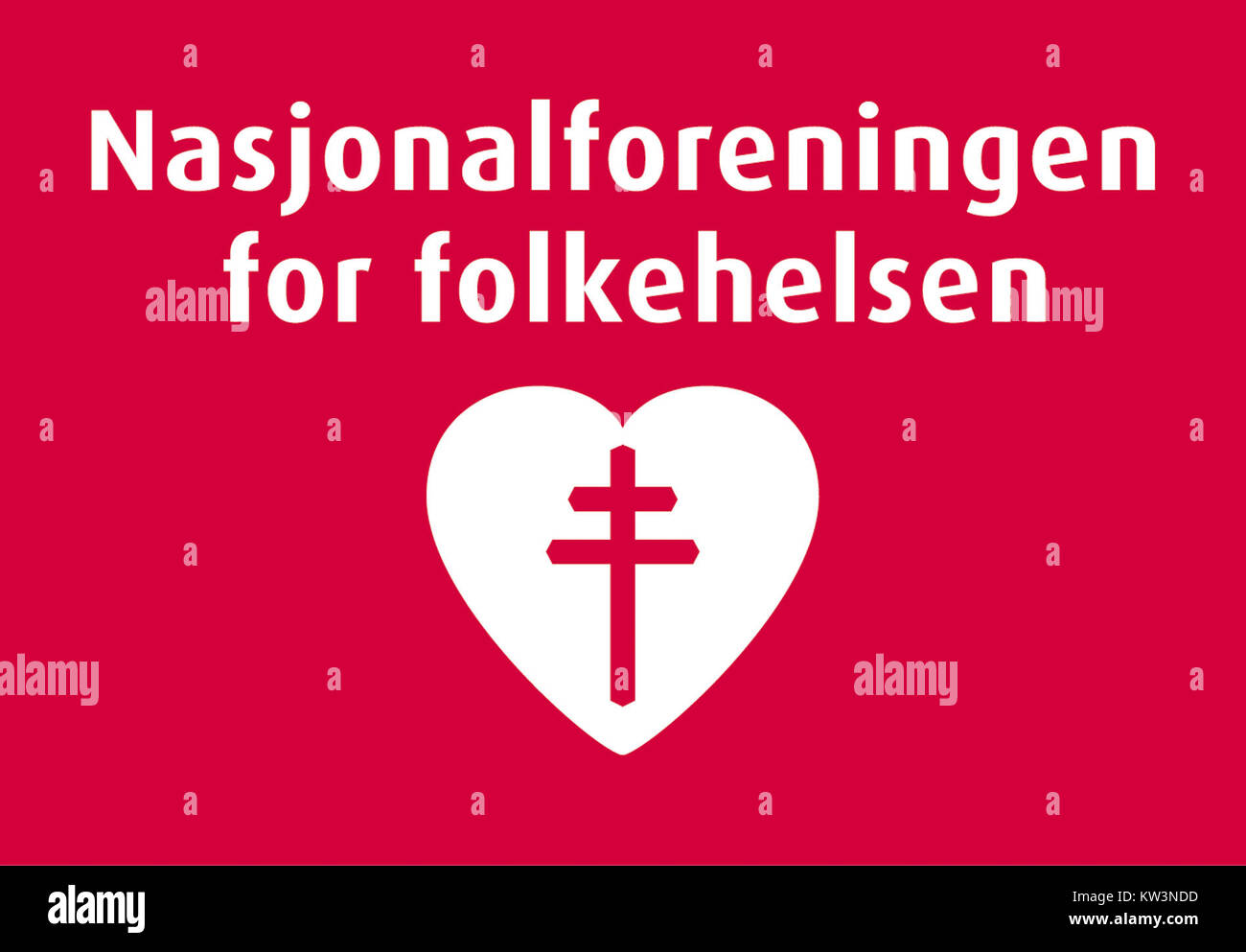 Dies ist das Logo der norwegischen Nationalen Vereinigung für öffentliche Gesundheit, einer wichtigen Organisation, die sich auf die Förderung von Gesundheit und Wohlbefinden in ganz Norwegen konzentriert. Stockfoto