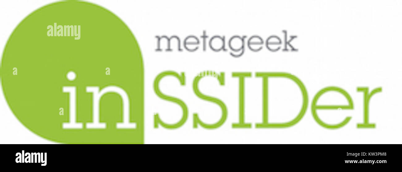Das inSSIDer-Logo von MetaGeek, einer beliebten Software für das Scannen und Analysieren von drahtlosen Netzwerken. Stockfoto