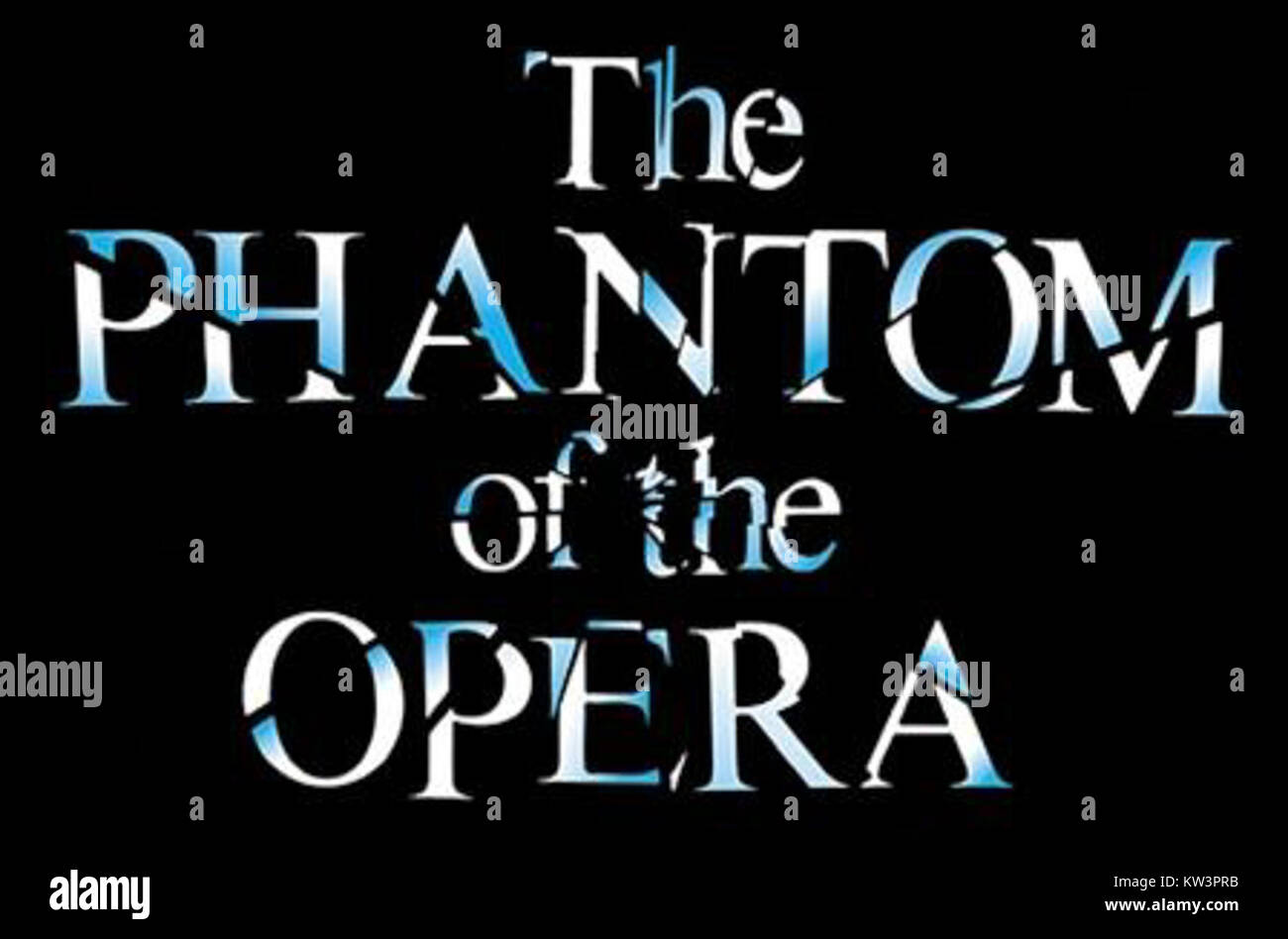 Die Titelkarte für „das Phantom der Oper“ ist ikonisch in der Kinogeschichte und repräsentiert den Stummfilm von Rupert Julian aus dem Jahr 1925 mit Lon Chaney als das Phantom. Stockfoto