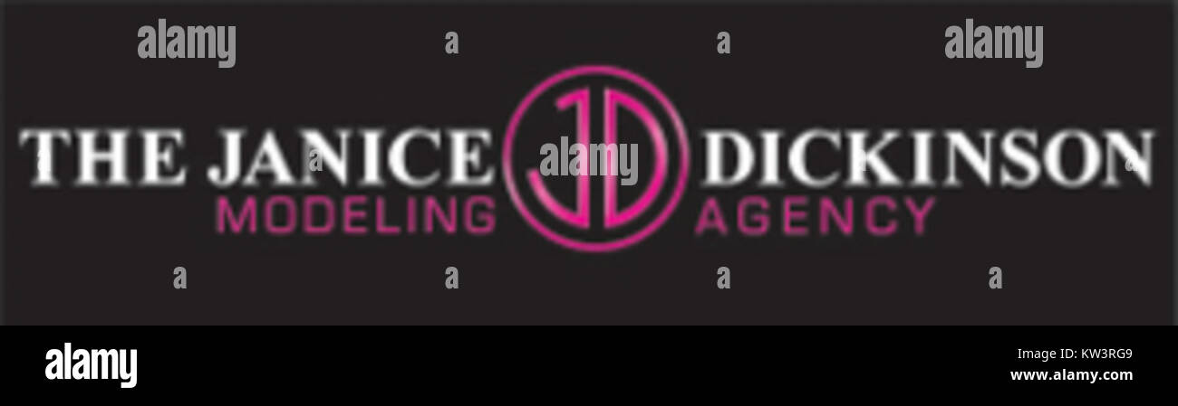 Logo der Janice Dickinson Modeling Agency, einer Reality-TV-Serie, die von 2006 bis 2008 ausgestrahlt wurde und aufstrebende Models um die Vertretung der Agentur konkurrieren. Stockfoto