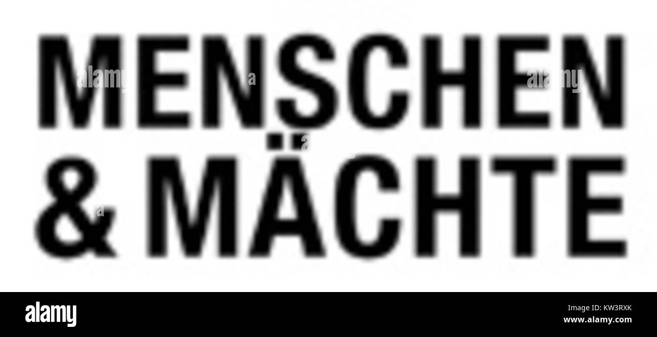 Das „Menschen und MÃ¤chte“-Logo steht in Verbindung mit einer kulturellen oder historischen Bewegung, die sich auf die Mächte und Individuen konzentriert, die Gesellschaften im Laufe der Geschichte geprägt haben. Stockfoto