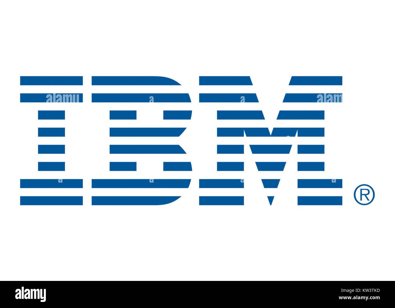 Das IBM-Logo repräsentiert das multinationale Technologieunternehmen International Business Machines Corporation, das für seine Beiträge zur Computerindustrie bekannt ist. Stockfoto