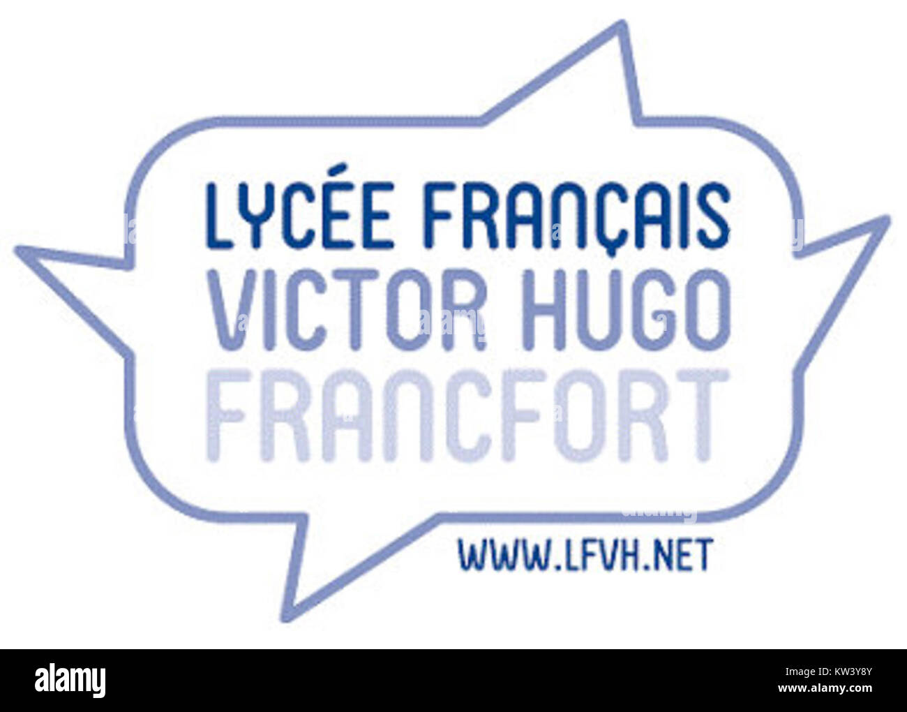 Das LFVH-Logo in Blau repräsentiert die Identität der Marke und verfügt über eine besondere Farbauswahl für visuelle Wirkung und Markenwiedererkennung. Stockfoto