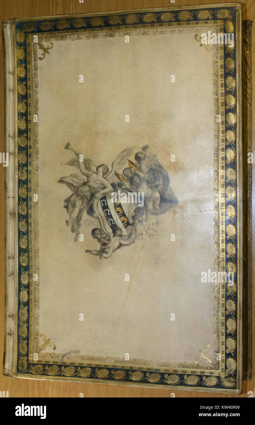 Die heilige Bibel, 1763 von J. Baskerville veröffentlicht, ist eine historisch bedeutsame englische Übersetzung der Bibel. Diese Ausgabe ist bekannt für ihre hochwertige Druckqualität und Handwerkskunst, mit Liebe zum Detail in der Gestaltung des Covers und der Typografie, die wichtige historische Momente im englischen Druck repräsentieren. Stockfoto