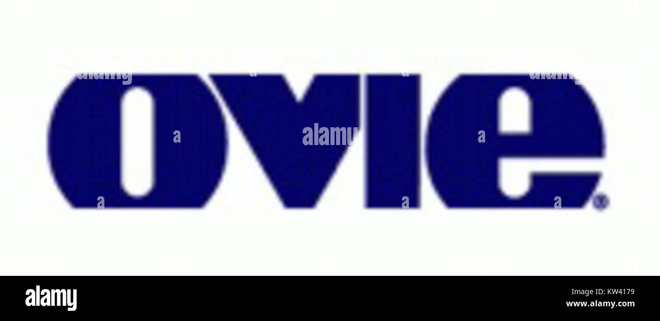 Das ovie Entertainment Logo repräsentiert das Branding des Medien- und Unterhaltungsunternehmens und spiegelt seine Identität und Rolle in der Unterhaltungsbranche wider. Stockfoto