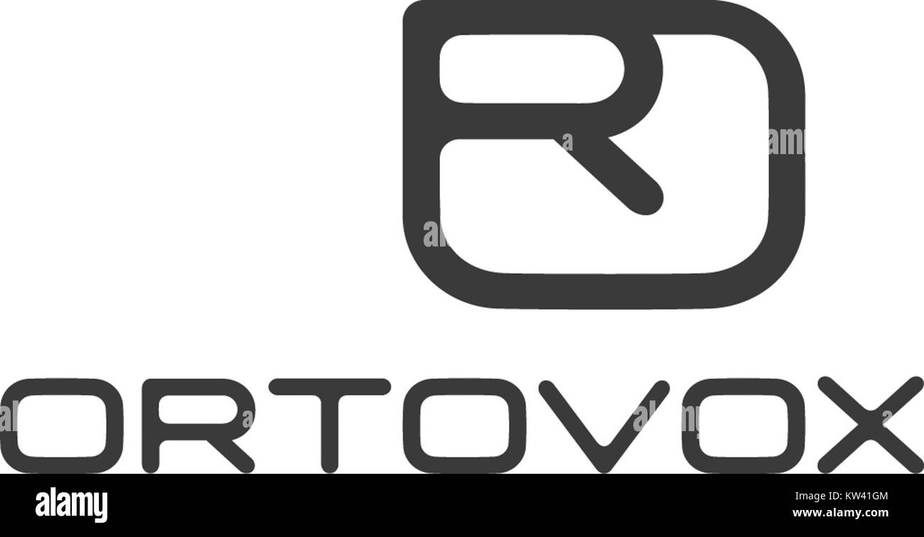 Das ORTOVOX-Logo von 2015 steht für das Engagement der Marke, hochwertige Outdoor-Ausrüstung zu produzieren, insbesondere für alpines und Bergsteigen. Das Logo steht für den Fokus des companyâ auf Zuverlässigkeit und Langlebigkeit unter extremen Bedingungen. Stockfoto