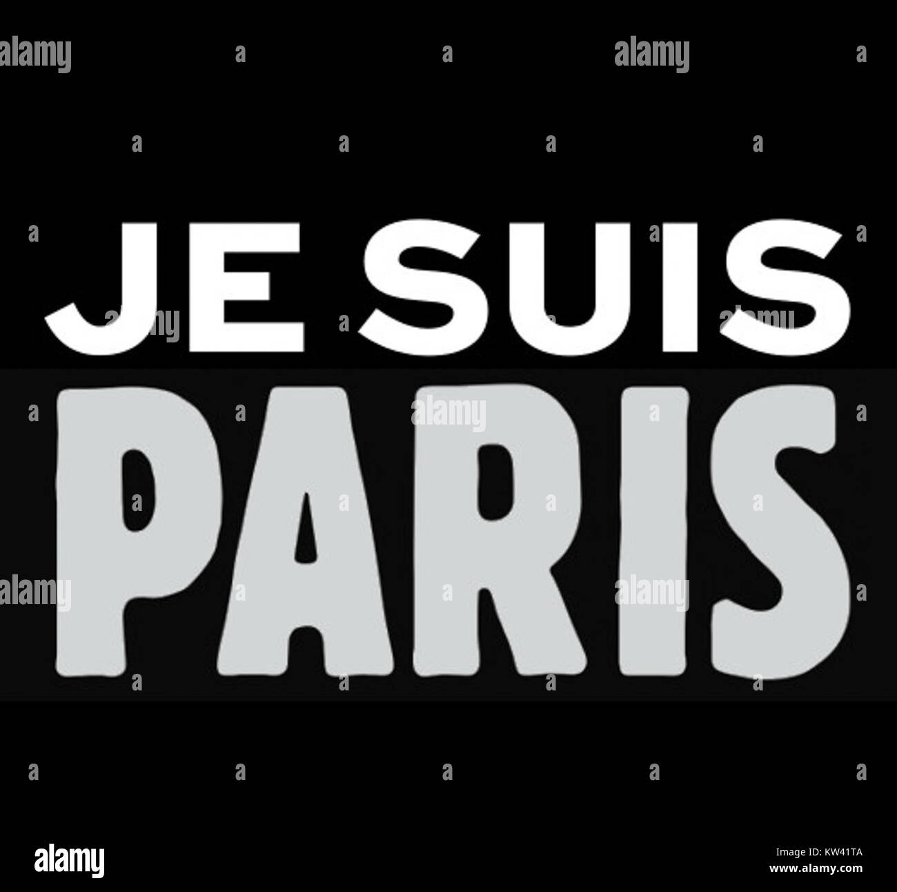 "Je suis Paris" ist ein Satz, der Solidarität und Unterstützung nach den tragischen Ereignissen in Paris symbolisiert und Einheit und Widerstandskraft angesichts der Widrigkeiten zum Ausdruck bringt. Stockfoto