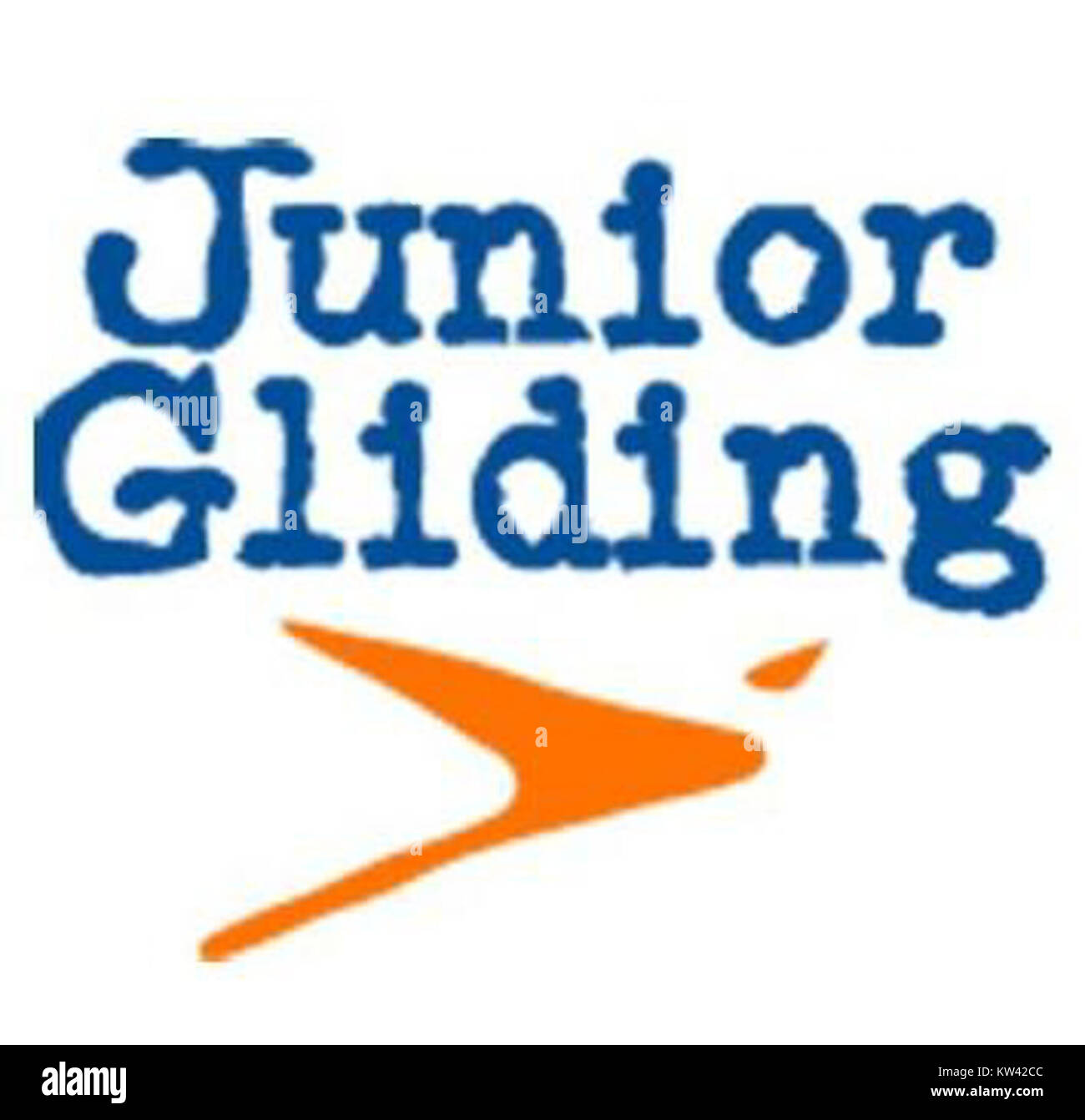 Das UK Junior Gliding Logo steht für das offizielle Branding des UK Junior Gliding Teams, einer Gruppe, die sich auf Segelflugwettbewerbe und das Training für junge Piloten konzentriert. Stockfoto