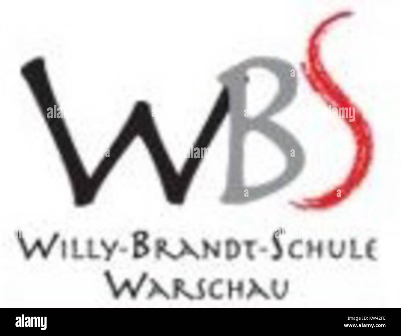 Das Logo der Willy Brandt Schule in Warschau repräsentiert die Identität der Schule, benannt nach Willy Brandt, dem ehemaligen deutschen Kanzler. Die Schule dient als Zentrum für Bildung und kulturellen Austausch zwischen Deutschland und Polen. Stockfoto