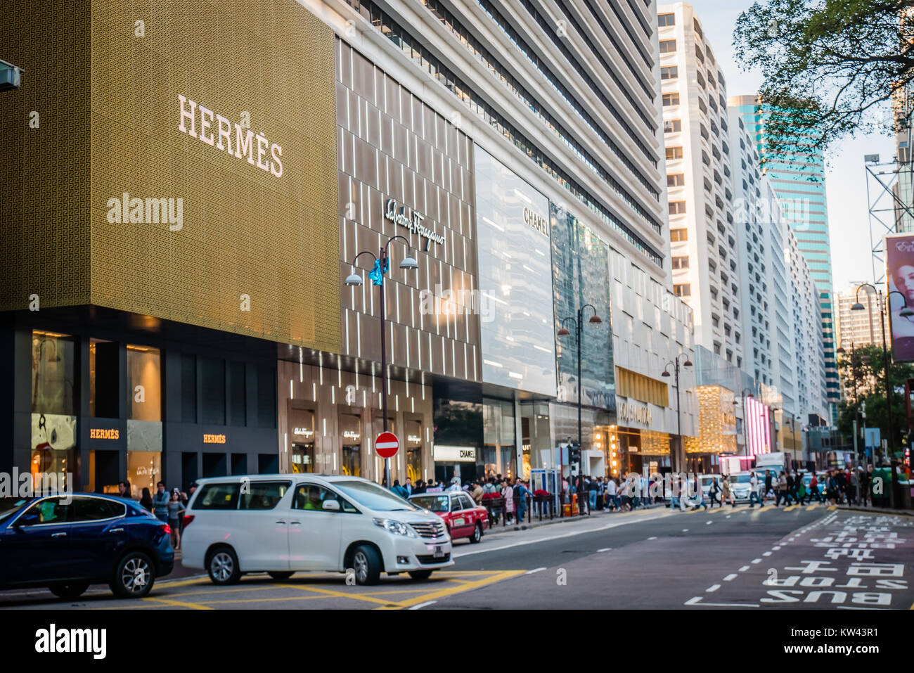 Hongkong-Kanton-Straße Stockfoto
