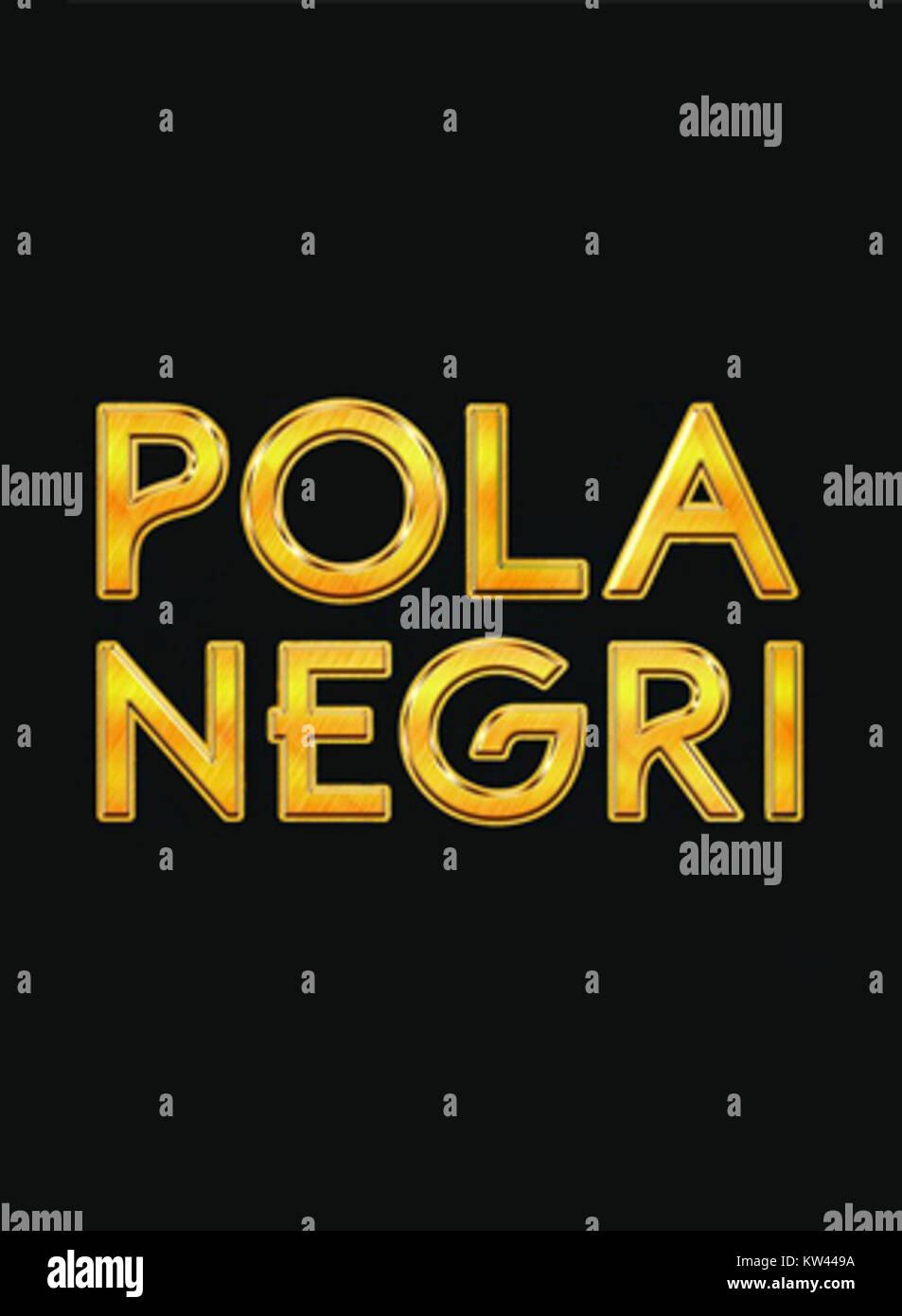 Pola Negri, eine polnische Stummfilmdarstellerin, wurde in den 1920er Jahren zu einer prominenten Figur in Hollywood Dieses musikalische Logo repräsentiert ihre einflussreiche Rolle im frühen Kino, insbesondere im romantischen Drama. Stockfoto