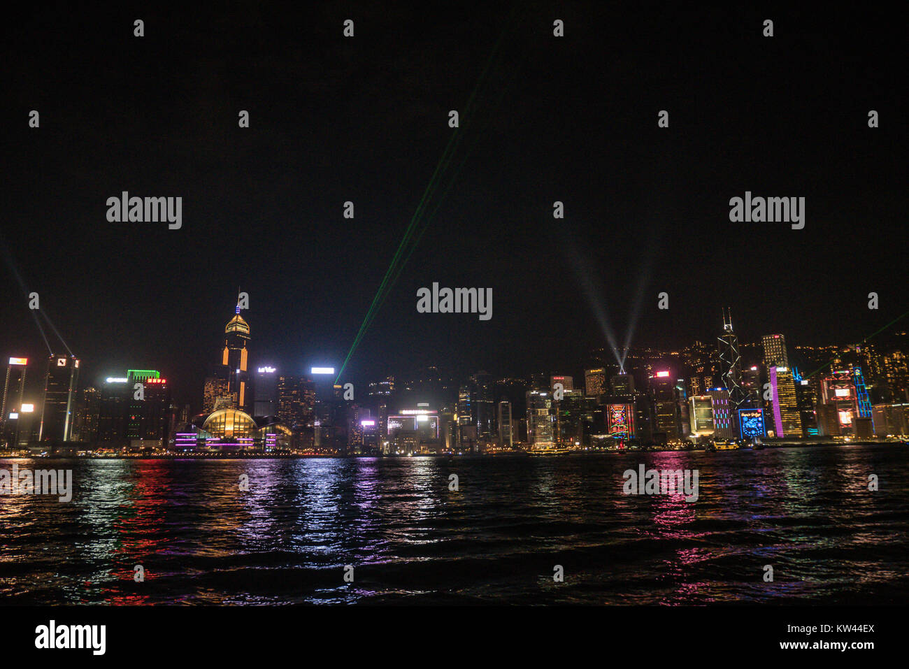 Hong Kong Light Show Stockfoto