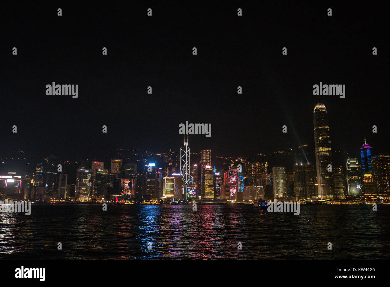 Hong Kong Light Show Stockfoto