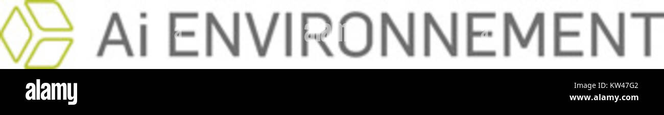 Das Logo steht für AI Environnement, ein Unternehmen, das sich auf Umweltlösungen und Nachhaltigkeit konzentriert und den Schwerpunkt auf innovative Technologien zur Verbesserung der Umwelt legt. Das Logo ist ein Symbol für ihr Engagement für umweltfreundliche Initiativen und nachhaltige Praktiken. Stockfoto