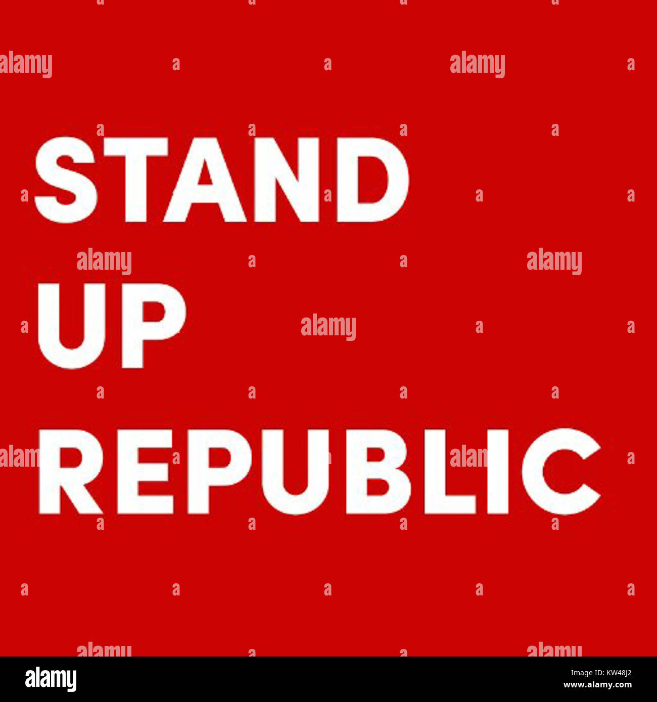 Das offizielle Twitter-Logo von Stand Up Republic, einer politischen Interessenvertretungsorganisation, die demokratische Werte und bürgerliches Engagement fördert. Stockfoto
